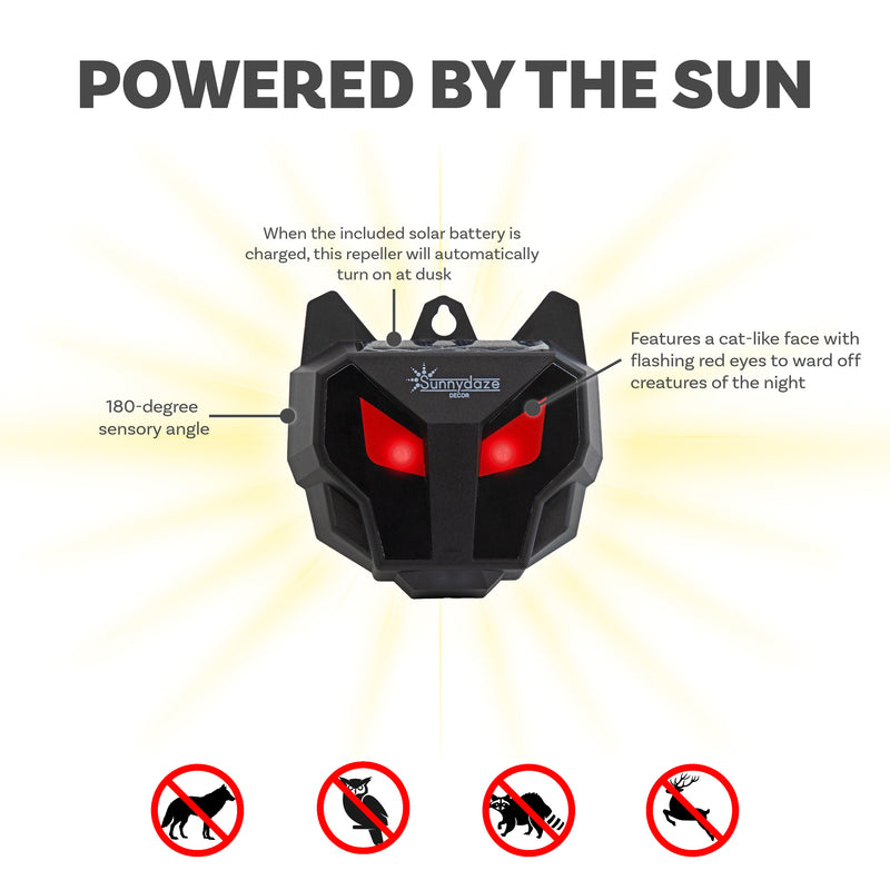 Sunnydaze Wall-Mounted Solar Powered Animal Repellent