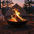 Sunnydaze Black Steel Outdoor Wood-Burning Fire Pit Bowl with Stand - 23"