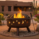 Sunnydaze 30" Cosmic Cooking Fire Pit with Grill Grate & Spark Screen