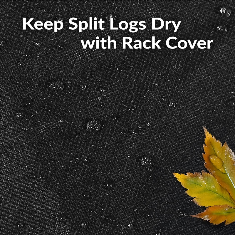 Sunnydaze Outdoor Firewood Log Rack with Cover Combo - Black