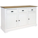 Sunnydaze Pine Sideboard Cabinet with Drawers and Doors - White - 32" H