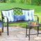Sunnydaze 50" Outdoor Black Cast Iron Lattice Patio Bench