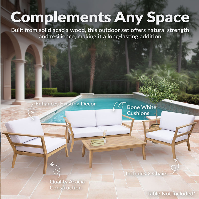 Sunnydaze Bodie 3-Piece Patio Furniture Set - Outdoor Patio Conversation Set