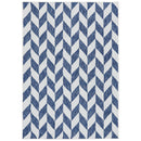 5x7 Sunnydaze Geometric Affinity Indoor/Outdoor Patio Area Rug in Steel Blue