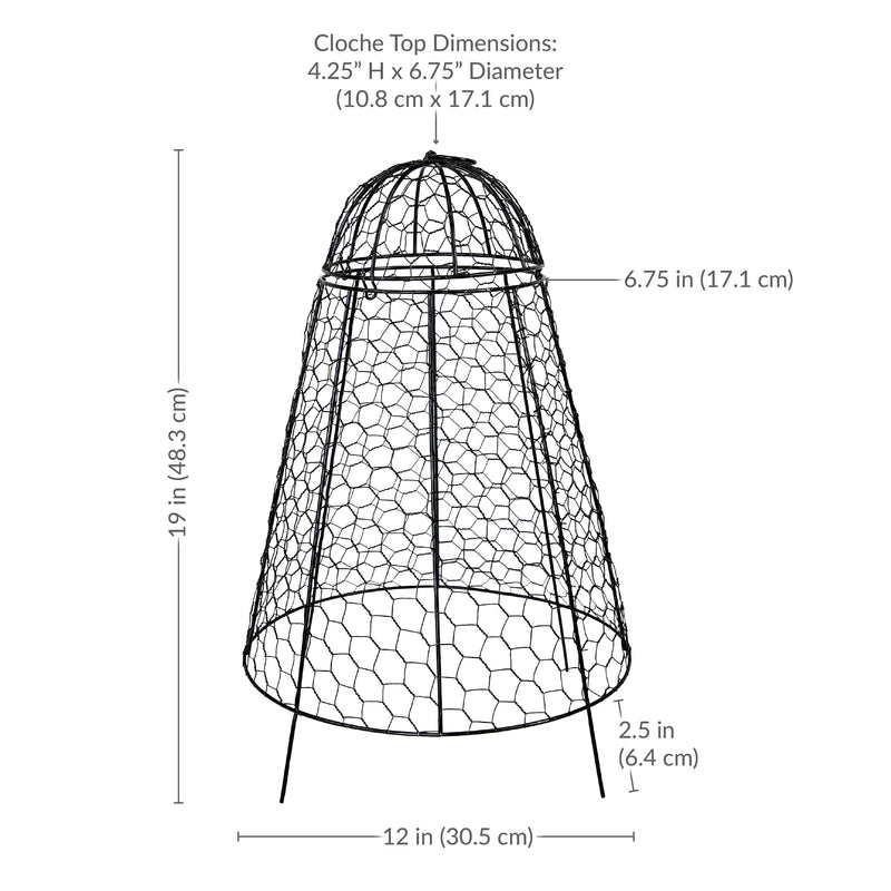 Sunnydaze Mesh Cloche Plant Protector with Removable Cover - 6-Pack