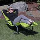 Sunnydaze Outdoor Patio Rocking Wave Lounger with Pillow