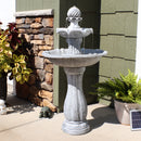 Sunnydaze 45" 2-Tier Arcade Solar Outdoor Water Fountain with LED