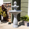 Sunnydaze 45" 2-Tier Arcade Solar Outdoor Water Fountain with LED