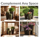 Sunnydaze Polyrattan Square Tall Wicker Planters - Set of 3