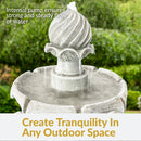 Sunnydaze 2-Tier Solar Outdoor Water Fountain with Battery Backup