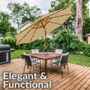 Sunnydaze 8.5 ft Patio Umbrella with Faux Woodgrain Finish