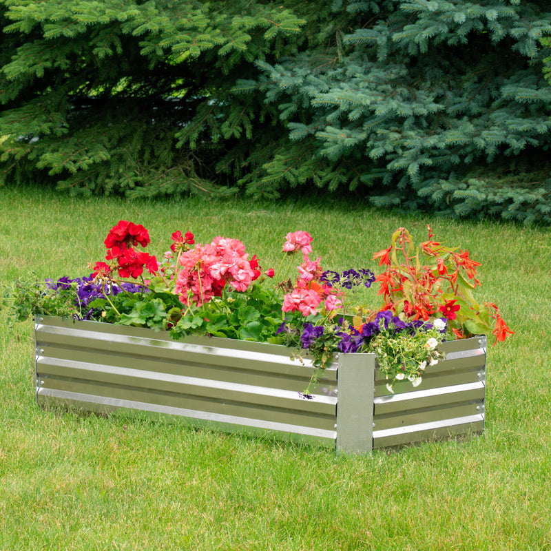 Sunnydaze Galvanized Steel Raised Garden Bed