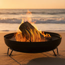 Sunnydaze Black Steel Outdoor Wood-Burning Fire Pit Bowl with Stand - 23"