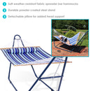 Sunnydaze Quilted 2-Person Hammock and Universal Blue Steel Stand Catalina Beach