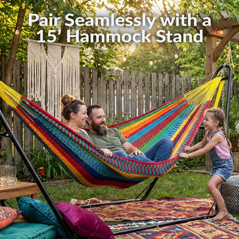 hängematte family Sunnydaze Decor Mayan Handwoven XXL Thick Cord Family Hammock