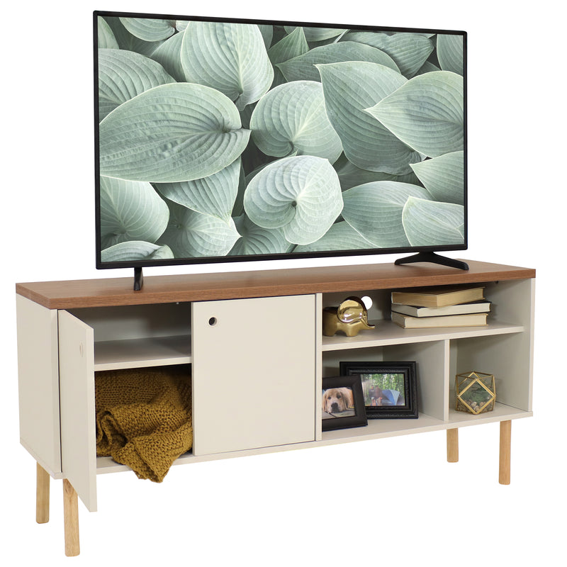 Sunnydaze Mid-Century Modern TV Stand for 55-Inch TV