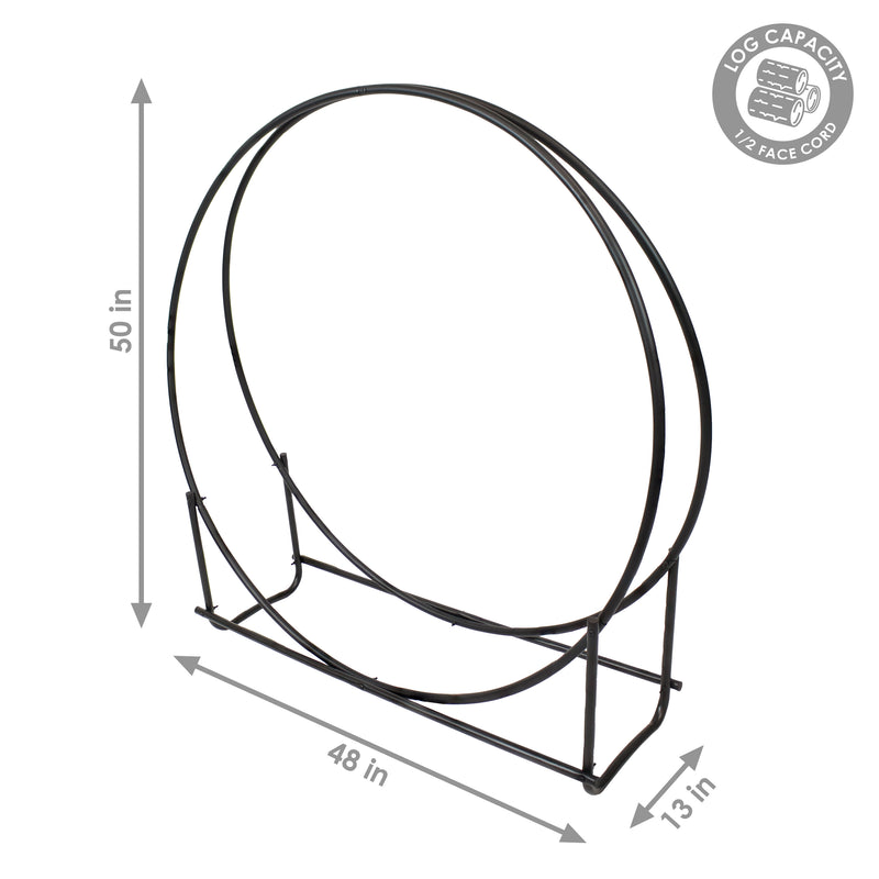 Sunnydaze Outdoor Round Firewood Rack