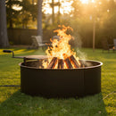 Sunnydaze 36" Metal Campfire Ring with Rotating Detachable Cooking Grate - Steel