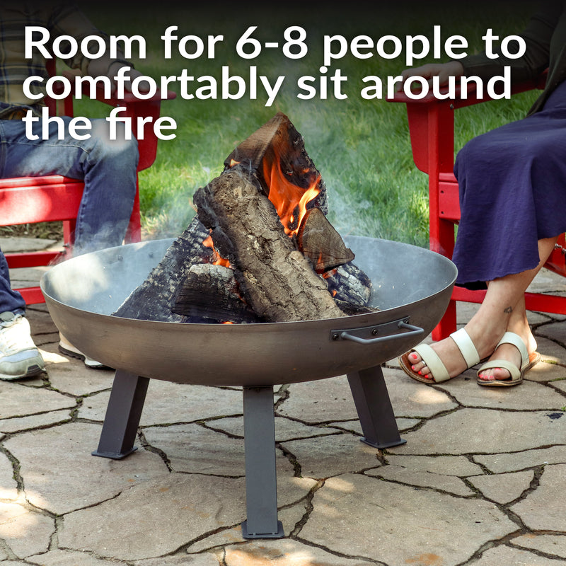 Sunnydaze Rustic Cast Iron Fire Pit Bowl with Stand