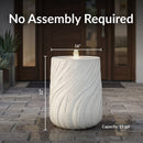 Sunnydaze Textured Spiral Bubble Outdoor Fountain with LED Light