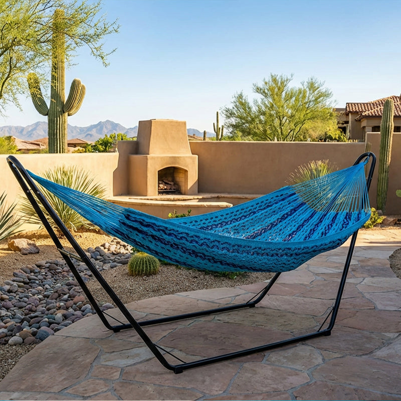 familien hängematte wetterfest Sunnydaze Decor Mayan Handwoven XXL Thick Cord Family Hammock