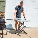 Sunnydaze Rectangular Adjustable Utility Table with Collapsible Legs - Gray