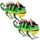 Sunnydaze Greg and Gary the Green Chameleons Metal Statues - 8.5" H