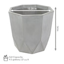 Sunnydaze Modern Faceted Polyresin Planter - Light Gray - 14.75"