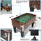 Sunnydaze 55" Faux Wood Foosball Table with Folding Drink Holders