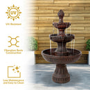 Sunnydaze Flower Blossom Outdoor Electric 3-Tier Water Fountain - 43" H