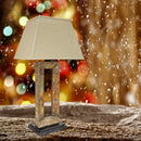 Sunnydaze Open Rectangle Side Table Lamp - Indoor or Outdoor - 31" H