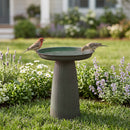 Sunnydaze Gleeful Garden Metal Outdoor Bird Bath - UV-Resistant Finish