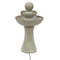 Sunnydaze Gentle Glow 2-Tier Ceramic Outdoor Fountain with LED Lights