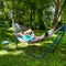 Sunnydaze Quilted Hammock with Curved Bamboo Spreader Bar and Pillow