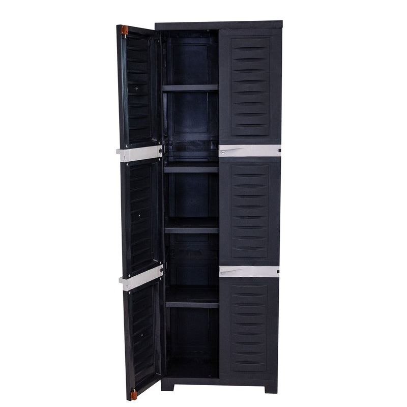 Sunnydaze 4-Shelf Plastic Lockable Storage Cabinet - 72"
