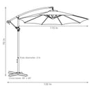 Sunnydaze 10' Offset Patio Umbrella with Cantilever and Cross Base