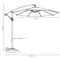 Sunnydaze 10' Offset Patio Umbrella with Cantilever and Cross Base