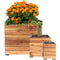 Sunnydaze 3-Piece Square Wooden Planter Boxes with Plastic Liners