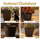 Sunnydaze Anjelica Polyresin Large Round Outdoor Planter
