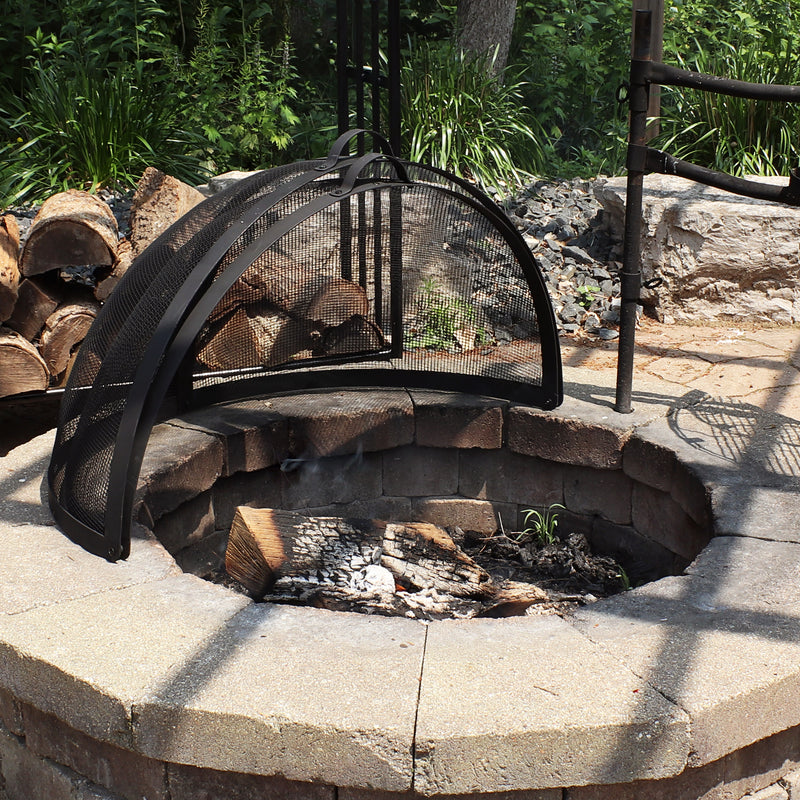 Sunnydaze Easy Access Steel Fire Pit Spark Screen