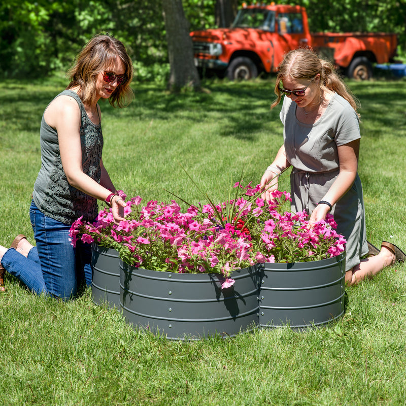 Sunnydaze 4-Leaf Clover-Shaped Galvanized Steel Raised Garden Bed