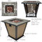 Sunnydaze Reykir Outdoor Fire Pit with Tile Tabletop and Rafa Fabric Sides