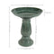Sunnydaze Avignon Glazed Outdoor Ceramic Bird Bath - Green Mist - 18.75" H