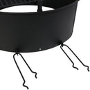Sunnydaze 36" Metal Campfire Ring with Rotating Detachable Cooking Grate - Steel
