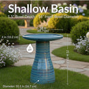 Sunnydaze Glazed Ceramic Outdoor Bird Bath