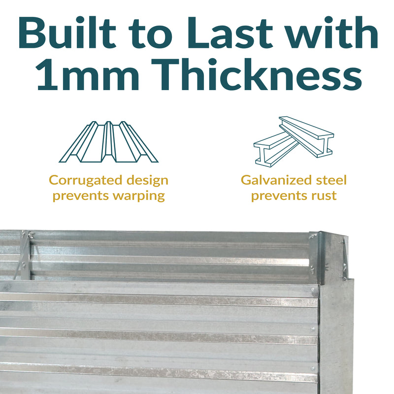 Sunnydaze L-Shaped Galvanized Steel Raised Garden Bed