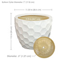 Sunnydaze 11.25" Ceramic Planter Set of 2 - White Honeycomb Pattern