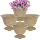 Sunnydaze Darcy Polyresin Outdoor Pedestal Planter Urn - 16"