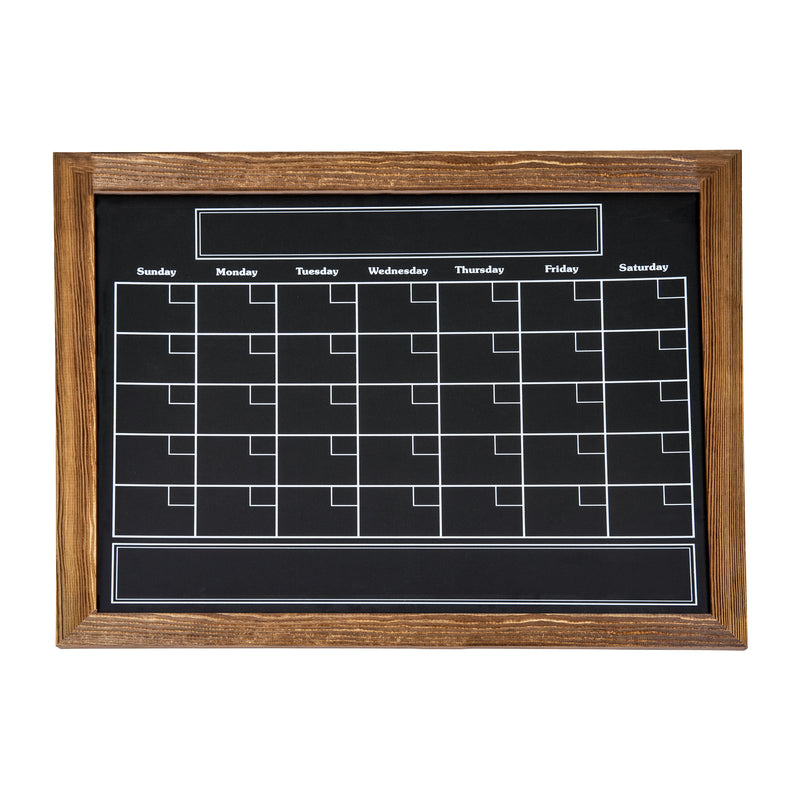 Sunnydaze 30" x 24" Magnetic Chalkboard Calendar For Wall with Chalk and Eraser