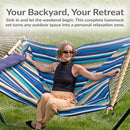 Sunnydaze Rope Hammock with 12' Steel Stand, Pad, and Pillow